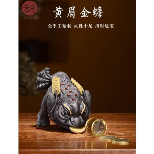 Frog Tea Pet Purple Clay Tea Ceremony Ceramic Figurine Tea Accessories Chinese Tea Ceramic Figurine Statue Tea Pets BG50TP