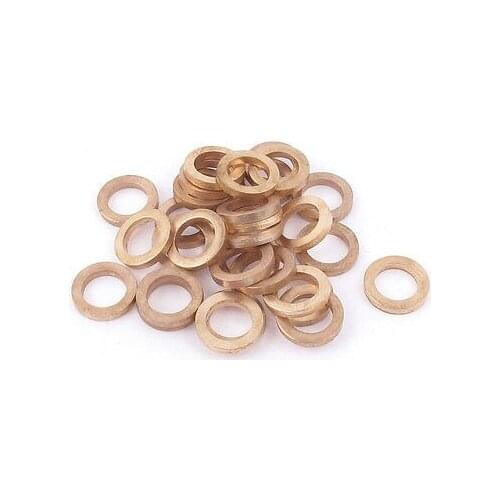 30Pcs 8mm Inner Dia 2mm Thickness Copper Flat Washer Spacer Seal Ring Fasteners