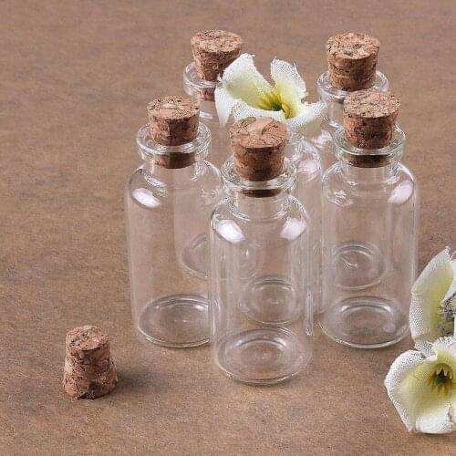 4-20ml Mini Wishing Bottle Tiny Small Empty Clear Cork Glass Bottles Vials For Wedding Favors Holiday Decoration Jars Containers