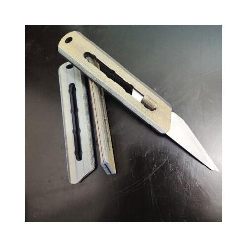 Titanium Alloy Utility knife Push-pull Knife Blade Holder Paper Cutter Knife Blade Holder without Blade for DIY Handle
