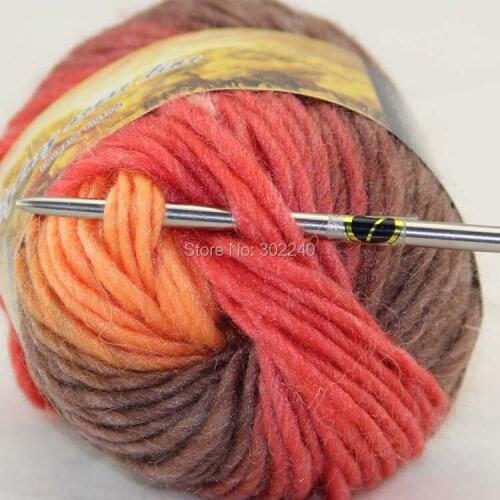 Lot of 1 skeins x 50g Chunky Hand Coarse Knitting Scores wool yarn Camel Orange Bisque 812