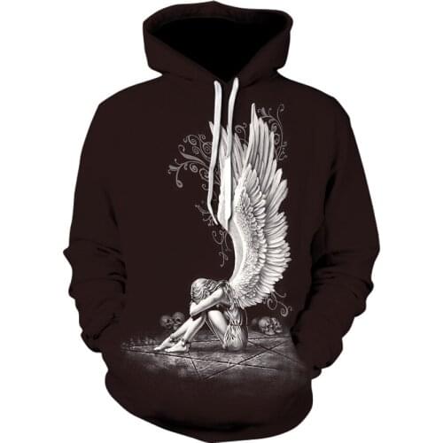 New 2020 skull-print hoodie for men spring/fall long-sleeved hip hop street wear mens and womens sweatshirts angel girl hoodie