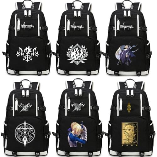 Hot Anime Fate Grand Order Backpack Cosplay Cartoon Student School Bag Bookbag Teens Kids Black Travel Shoulders Laptop Bags