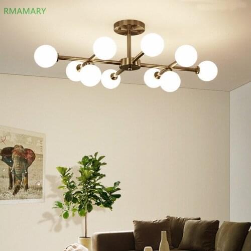 Nordic personality restaurant Chandeliers modern minimalist bedroom lighting creative glass living room Chandeliers LED lights