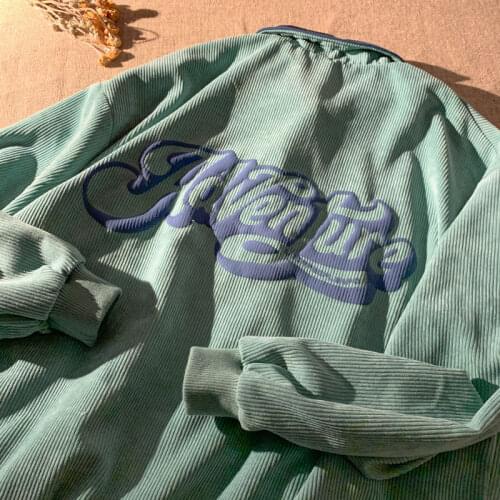 Retro POLO Collar Casual Jacket Mens Corduroy Button Jacket Oversized Jacket Womens Korean Style Jacket Harajuku Teen Top