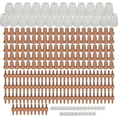 PT-31 LG-40 JG40 Plasma Cutter Cutting Torch Consumables Extended Tips/Nozzles Electrodes Shield Cup Gas Ring KIT, 250pcs