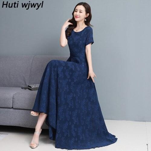 Summer New Chiffon Beach Maxi Dress Elegant Women Party Sexy White Long Vestido 2021 Vintage Casual Black Jacquard Midi Sundress