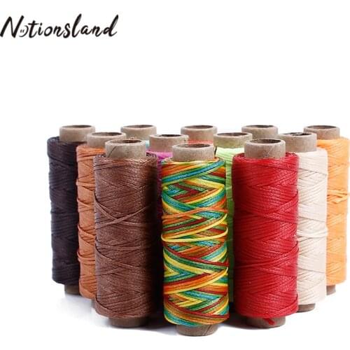 50M 150D Leather Waxed Thread Cord 0.8mm for DIY Hand Stitching Thread Polyester Flat Waxed Line Leathercraft Sewing Tool