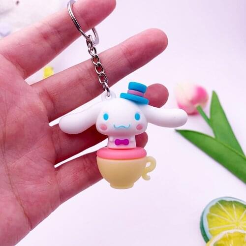 Cute Cartoon Dog Keychain Colorful Soft Rubber 3D PVC Lovely Dog Keychains For Women Key Chain Car Key Ring Bag Pendant Jewelry