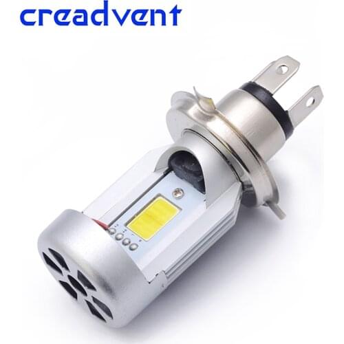Creadvent Plug and play high power 20W 2000lm H4 motorcycle led light bulb P43t HS1 motor head lamps 6000K white with fan