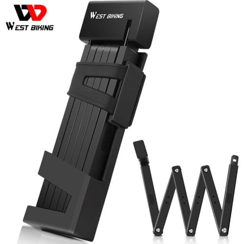 WEST BIKING 2021 Professional Folding Bicycle Lock Anti Theft Safety Steel Chain Lock for E Bike Motorbike Scooter Accessories