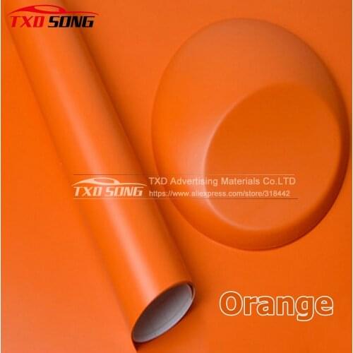 10/20/30/40/50/60X152CM/Lot Orange Matt Vinyl film With air drains Matt vinyl wrap film for car decoration matt vinyl film
