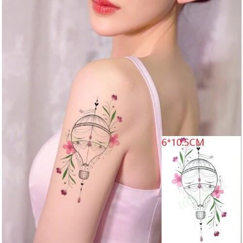 Waterproof Temporary Tattoo Sticker Light Bulb Pink Flowers Small Body Art Flash Tattoo Fake Tattoo for Women Men