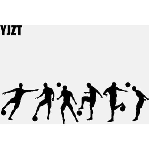 YJZT 15.9CM*4.7CM Vinyl Decal Car Sticker Decor Sport Soccer Football Play Black/Silver C3-1599