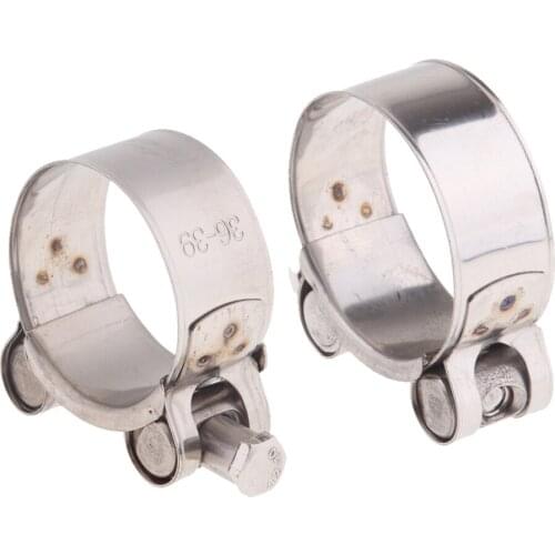 36-39mm & 40-43mm Stainless Steel Motorcycle Exhaust Clamp Banjo Clips