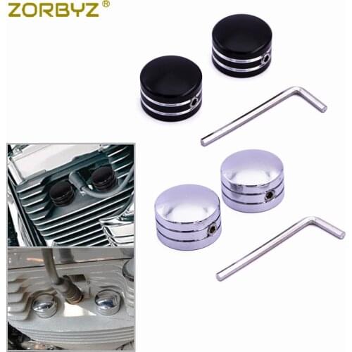 ZORBYZ Black/Chrome Motorcycle Spark Plug Head Bolt Cap Cover Plug For Harley Sportster 883 Twin Cam Touring 1999-2017