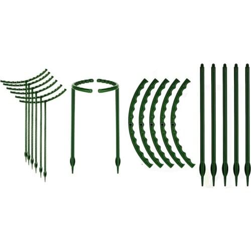 12 Pcs Small Plant Support Stakes,Garden Flowers Green Plant Support Ring, Planter Support Ring for Clivia,Schlumbergera