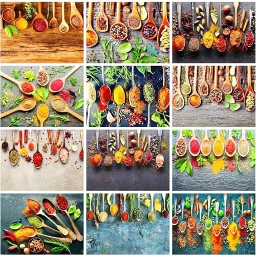 Uone Diamond Painting Aлмазная Mозаика Genshin DIY Cross Stitch Kitchen Spice Embroidery Rhinestone KidsMystery Box Home Decor