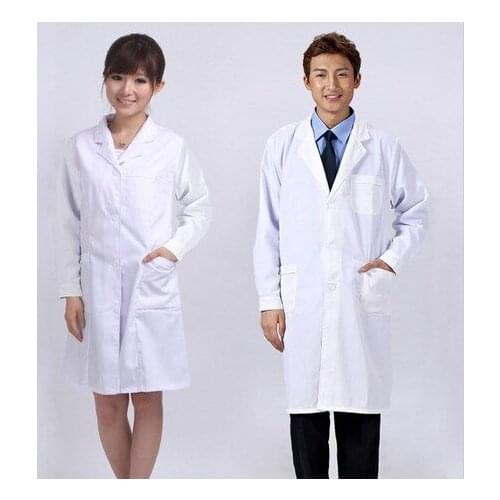 Free shipping Medical White Coat Clothing Physician Services Uniform Nurse Clothing Long-sleeve Polyester Protect Cloth