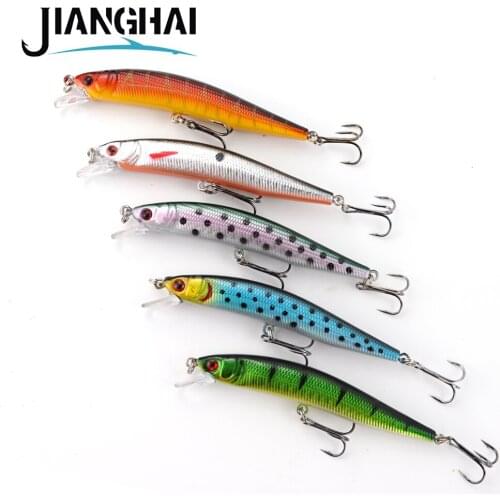 JIANGHAI Minnow Fishing Lure Crank Bait 100mm 8g Artificial Hard Bait Fishing Tackle Quality Wobblers Swimbait LM5