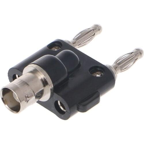 BNC Female Jack To Dual Stacking Banana Male Plug RF Connector Adapter