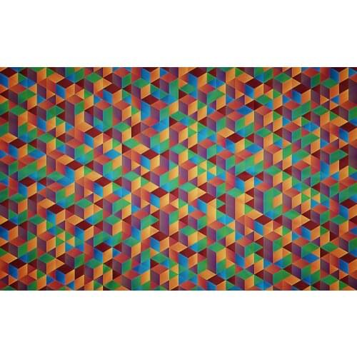 Colour Cubes Abstract Art Film Print Silk Poster Home Wall Decor 24x36inch