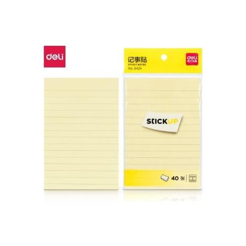 40 Sheets Deli 6424 Creative Sticky Note / 102 * 152mm Horizontal Line Note Paper / Office Notepad / Stool Note Paper