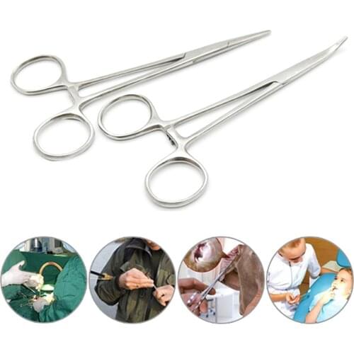 Stainless Steel Hemostatic Clamp Forceps Surgical Forceps Surgical Tool kit Hemostat Locking Clamps Forceps Fishing Pliers