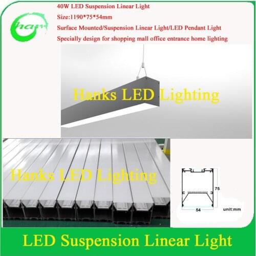 Hanks Non Dimmable 4ft LED Suspension Linear Light 40W LED Pendant Light 2PCS/Lot