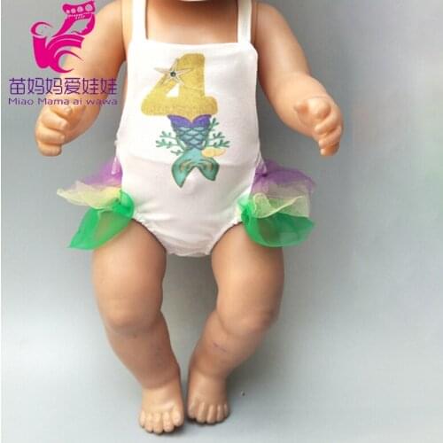 Quality Cute Doll summer clothes for 43cm baby doll swim wear 18" doll bikini clothes