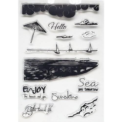 KLJUYP Enjoy The Sea Clear Stamps Scrapbook Paper Craft Clear stamp scrapbooking06034