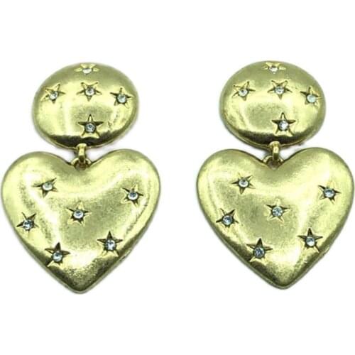 Fashion temperament restoring ancient ways is hollow-out contracted classic joker web celebrity hearts earrings A60-4