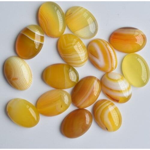 Fashion high quality stripe yellow onyx Oval CAB CABOCHON beads for jewelry accessories making 18x25mm Wholesale 20pcs/lot free