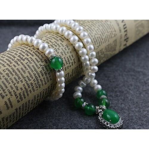 Fashion Classical Real Freshwater Pearl Jewelry Set, Necklace Bracelet Earrings Jewellery Set Accessory for Charm Women