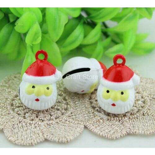 Set of 15pcs Medium Copper Bell Pendant Santa Claus Beads Lovely Charms Vintage Jingle Bell for Xmas Decor, Cell phone pendant