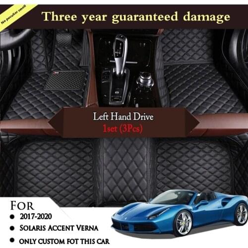 Cover Carpets Car Floor Mats For Hyundai Solaris Accent Verna 2017 2018 2019 2020 Auto Interior Accessories Styling Waterproof