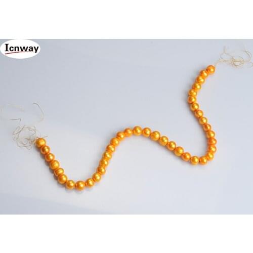 Natural Freshwater Pearl yellow 10-11mm round For Jewelry Making 15inches DIY necklace bracelet earring Wholesale