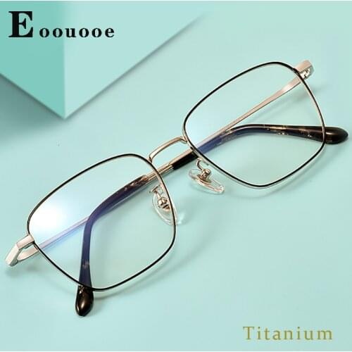 Pure Titanium Men Classic Square Glasses Optics Frame Luxury Prescription Glasses Frames Optical Eyewear