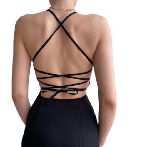 Sexy Sheath Womens Dress Red Halter Sleeveless Club Wear Bodycon Solid Vestidos Woman Dresses Summer Clothes For Dress Sale