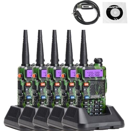 5pcs Baofeng uv-5r CB radio VOX 5 Km Walkie Talkie Two Way radio +1pc programming cable