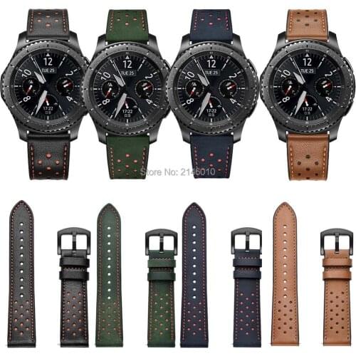Genuine Leather Wrist Strap Watch Band For Samsung Gear S3 Frontier Classic 22mm
