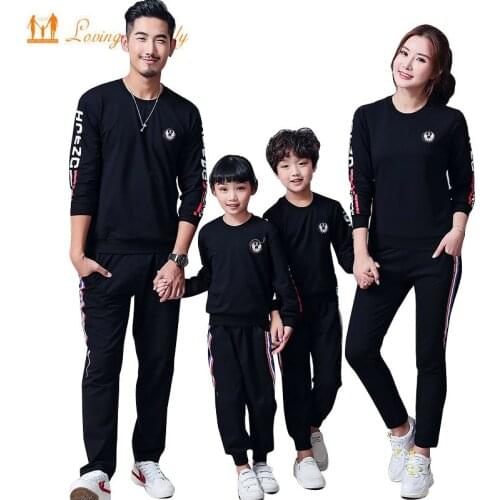 Family Look 2020 Spring Father Son Boy Girl Mother Daughter Cotton Shirts Pants Plus Size Clothes set Family Matching Outfits