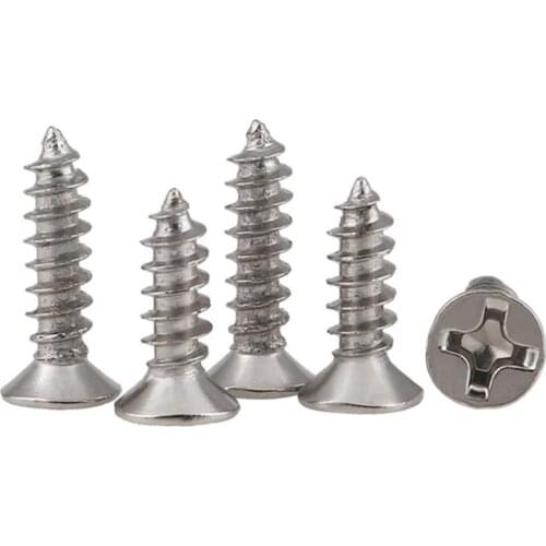 GuHua Nickel plating Cross Countersunk Flat Head Self Tapping Screw KA Phillips Cell Phone Small Screw M1.0M1.2M1.4M1.7 1000Pcs