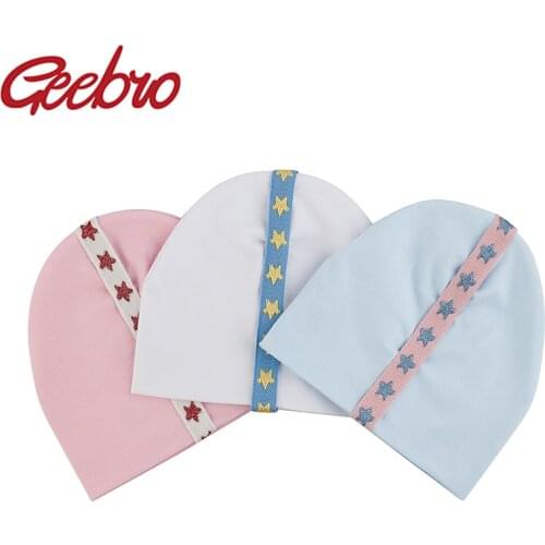 Geebro Soft Cotton Star heart Ribbon Beanie hat For Newborn Baby Girls Boys Skullies Hats For Toddler Kids Infants new born Gift