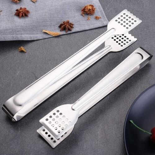 Stainless Steel Food Tongs BBQ Kitchen Cooking Food Serving Buffet Utensil Clip Thickened Steak Clip Bread and Food Tongs