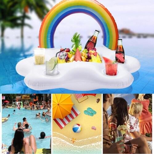 Ice Bucket Eye-Catching Convenient Cartoon Style Summer Beach Toys Decorations Inflatable Drink Holder Swimming Pool Game Float