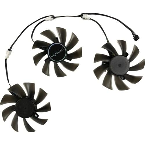 3Pcs/Set DIY T129215BU Graphics Card Fan GPU VGA Cooler For Powercolor RX 5700 XT Red Devil 8GB GDDR6 Video Cards Cooling