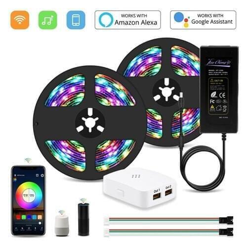 WS2811 5050 30LED/M DC12V RGB Dream full color LED Strip Light + WiFi LED controller + LED Power kit