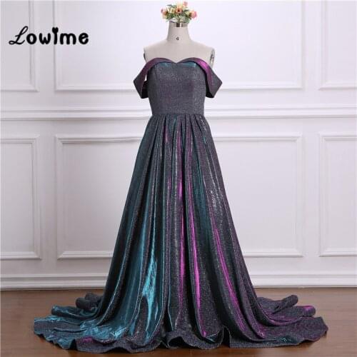 Vestido De Festa Shiny Fabric Middle East Women Evening Dresses 2018 Custom Long Prom Dresses Abendkleider Wedding Party Dress