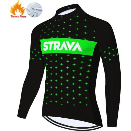Strava Winter Thermal Fleece Mallots Camiseta Ropa Hombre Cyclisme Homme Fietskleding Heren Retro Jersey Maillot Ciclismo 자전거의류